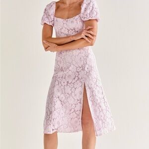 Tabitha Lace Puff Sleeve Midi Dress